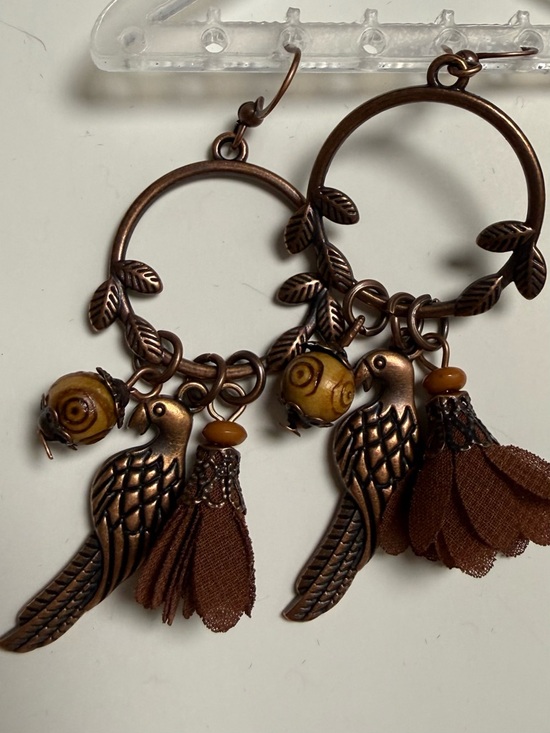 Rock & Vibe Jewelry - Rock & Vibe Boho Bird Drop Bronze Tone Earrings